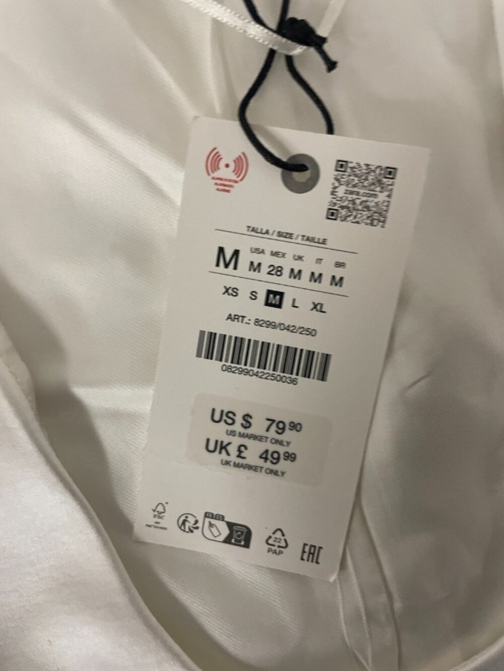 Zara Womens Crop Vest Medium White Satin Tailored Waistcoat 8299/042 NWT - Picture 7 of 14